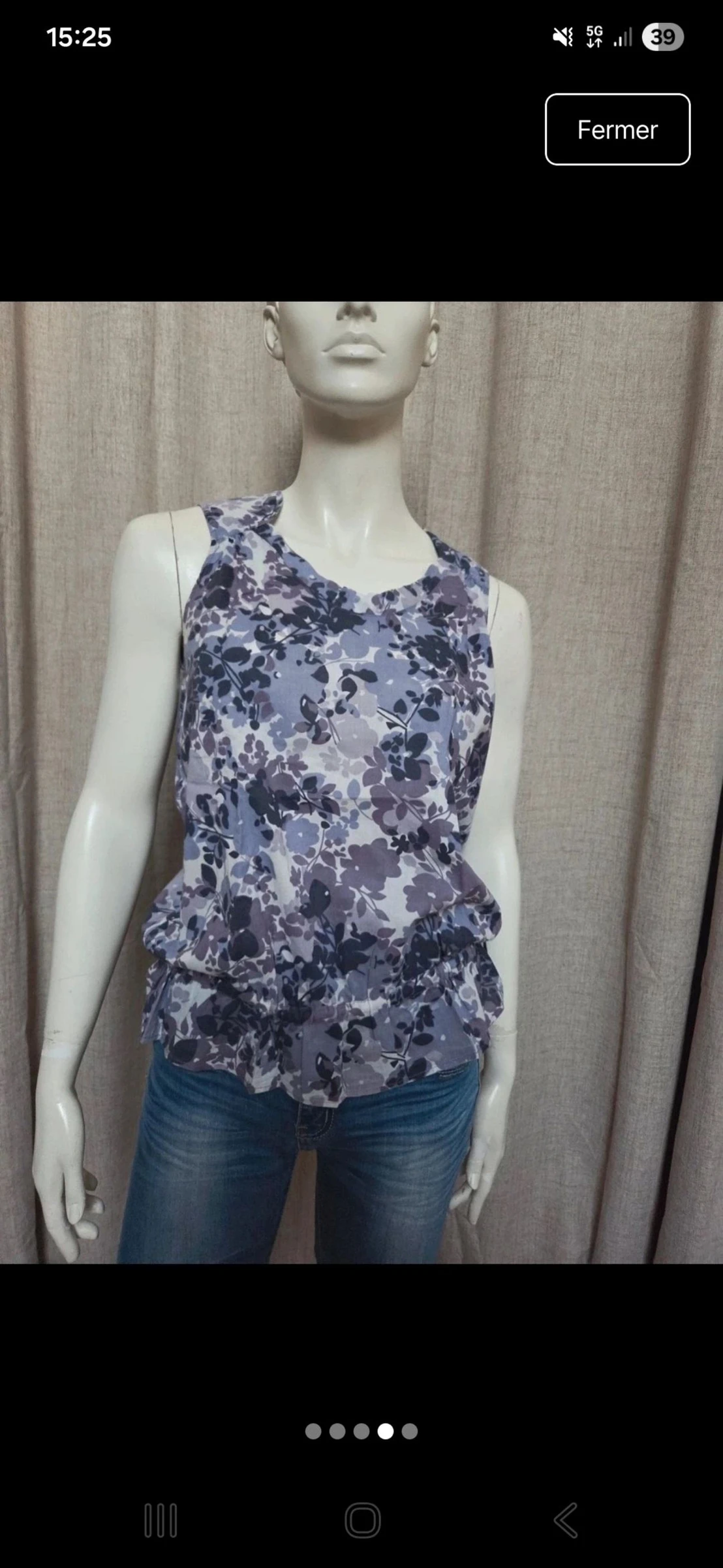 🌸 Blouse fluide à imprimé floral violet – Très bon état 🌸